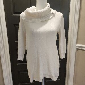 LOFT White Cowl Neck Sweater